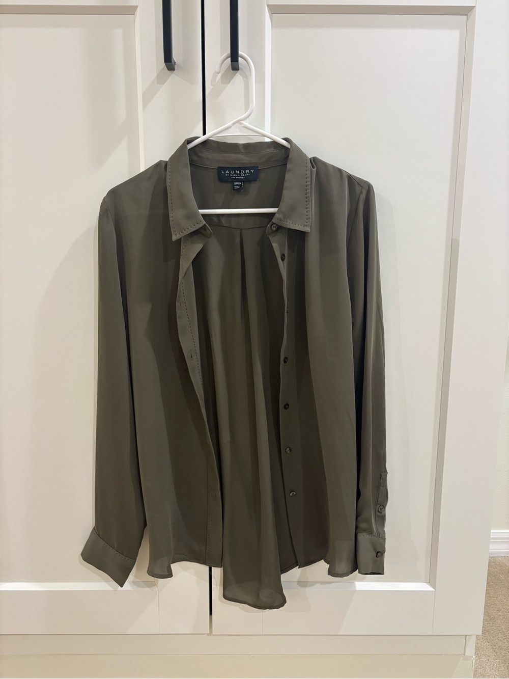 Laundry Olive Green Long Sleeve Button Down